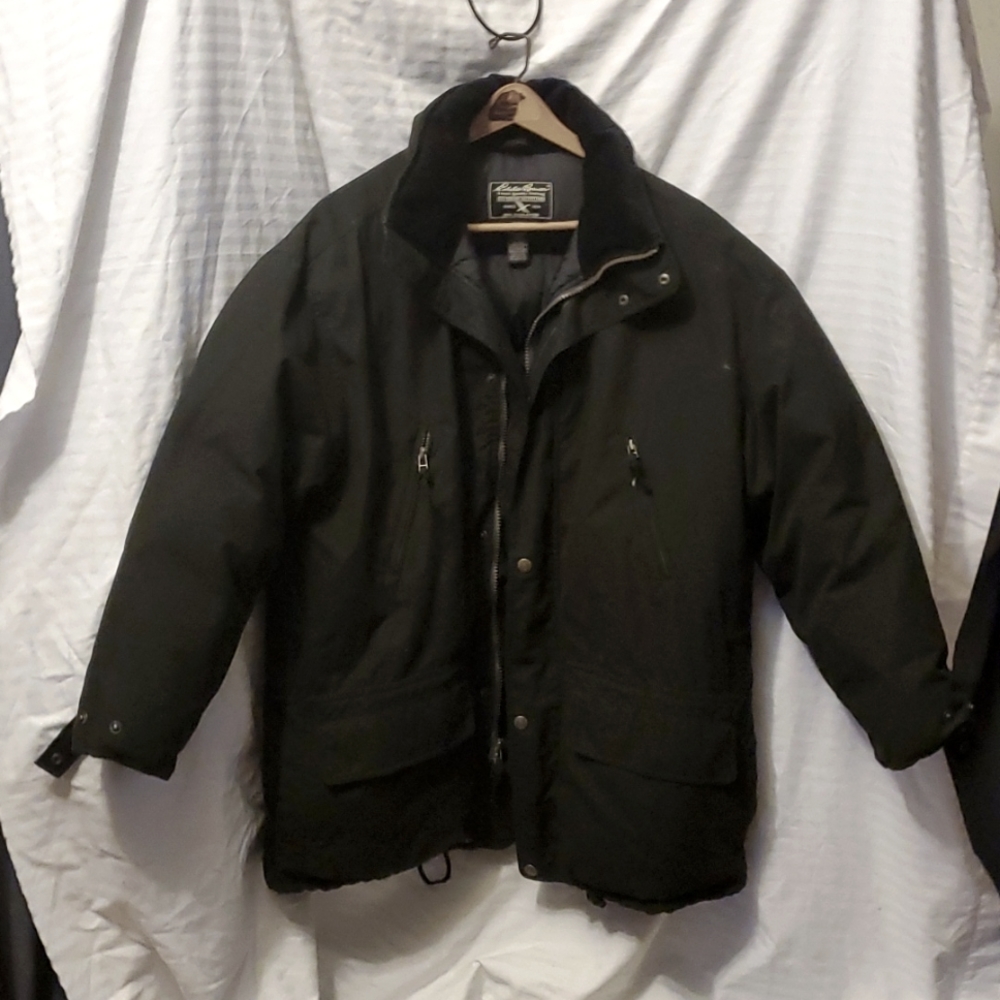 Eddie Bauer Black Down Winter Coat size L/G.